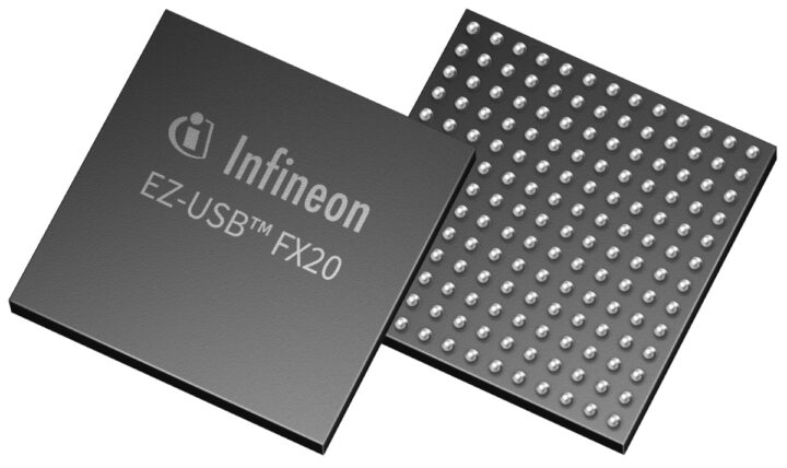 Infineon EZ-USB FX20 programlanabilir USB kontrol cihazı 20 Gbps’ye kadar hızları destekler, LVDS arayüzlerine sahiptir