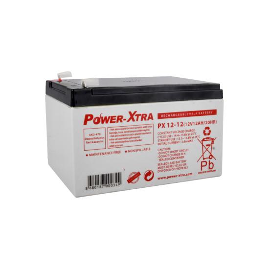 Power-Xtra PX12-12 - 12V 12 Ah Bakımsız Kuru Akü -F2