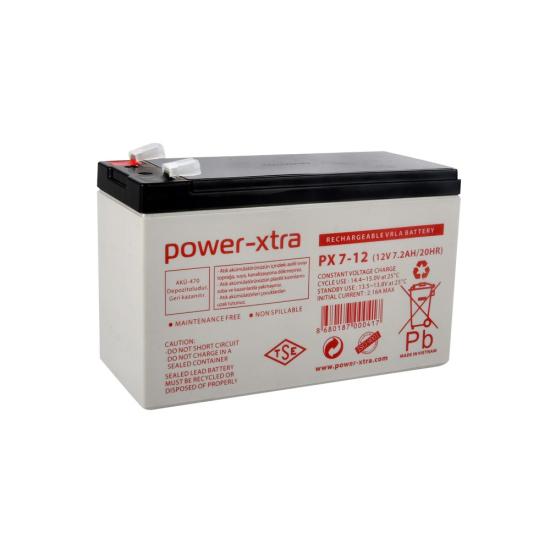 Power-Xtra PX7-12(28W) - 12V 7 Ah Bakımsız Kuru Akü - F2