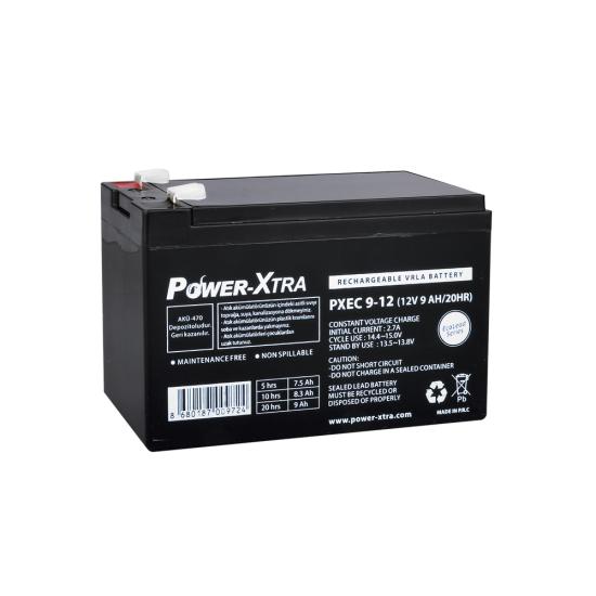 Power-Xtra EcoLead Series - PXEC9-12 - 12V 9 Ah Kuru Akü - F2