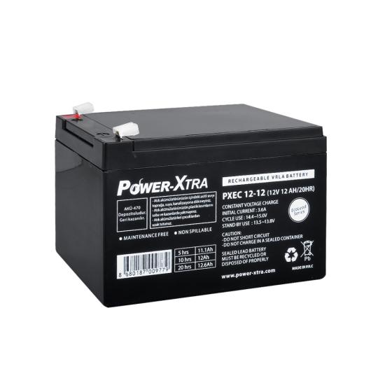 Power-Xtra EcoLead Series - PXEC12-12 - 12V 12 Ah Kuru Akü - F2