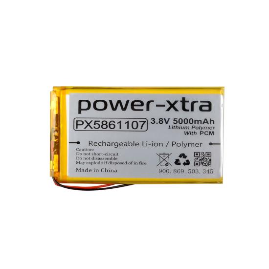 Power-Xtra PX5861107 - 3.8V 5000 mAh Li-Polymer Pil - Devreli - 5.0A