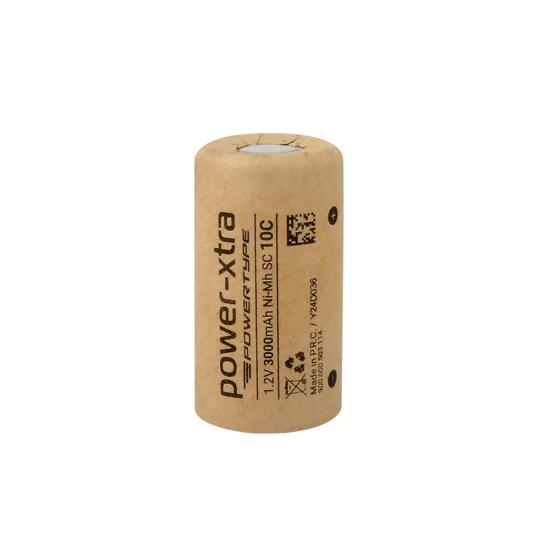 Power-Xtra 1.2V 3000 Mah- SC -Ni-Mh Şarjlı Pil -Flat-Başsız -10C