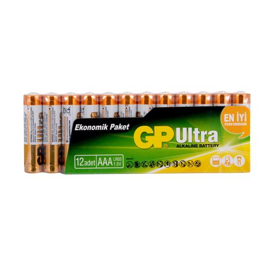 GP 24AU Alkaline LR03 AAA İnce Kalem Pil 12li