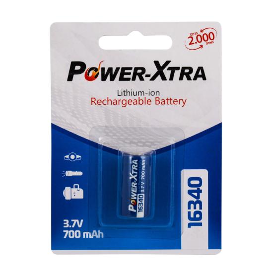 Power-Xtra 3.7V Li-ion 16340(RCR123A) 700 Mah Şarjlı Pil - tekli Blister