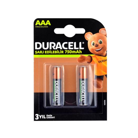 Duracell 1.2V 750 mAh AAA Şarjlı İnce Kalem Pil 2li