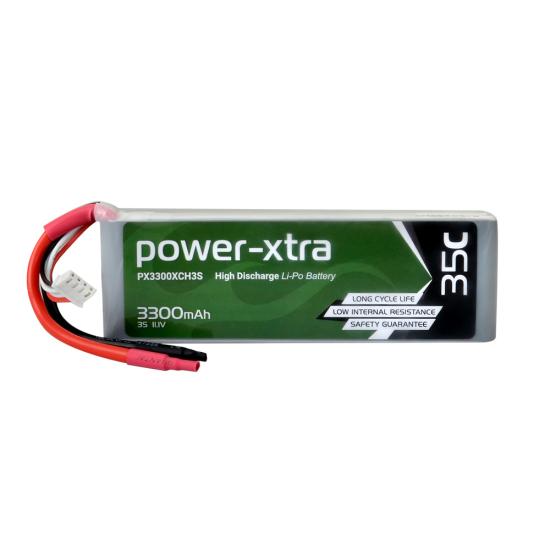 Power-Xtra PX3300XCH3S - 3S1P -11.1V 3300 mAh Li-Polymer Pil -35C