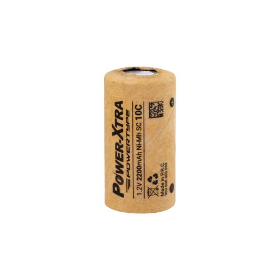 Power-Xtra 1.2V 2200 Mah- SC -Ni-Mh Power Type Şarjlı Pil -Flat-Başsız -10C