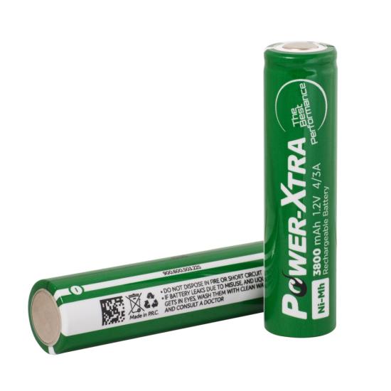 Power-Xtra 1.2V 3800 Mah - 4/3A - Ni-Mh Şarjlı Pil -Flat Başsız