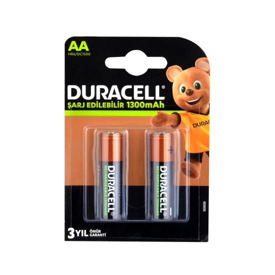 Duracell 1.2V 1300 mAh AA Şarjlı Kalem Pil 2li