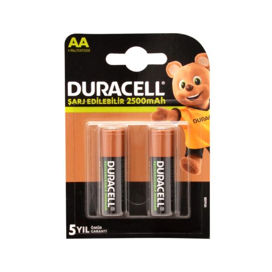 Duracell 1.2V 2500 mAh AA Şarjlı Kalem Pil 2li