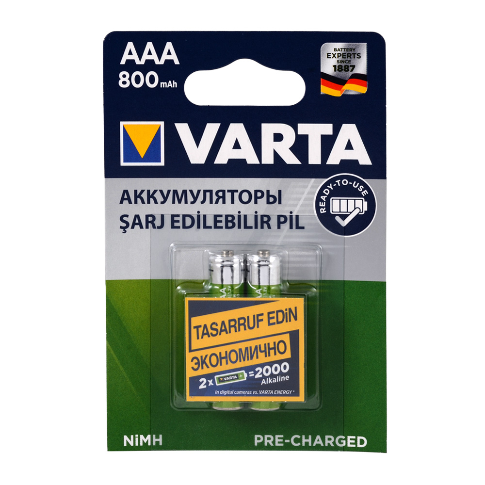 Varta%2056703101412%20Ready2Use%20AAA%20800%20mAh%20İnce%20Kalem%20Pil%202li%20Blister