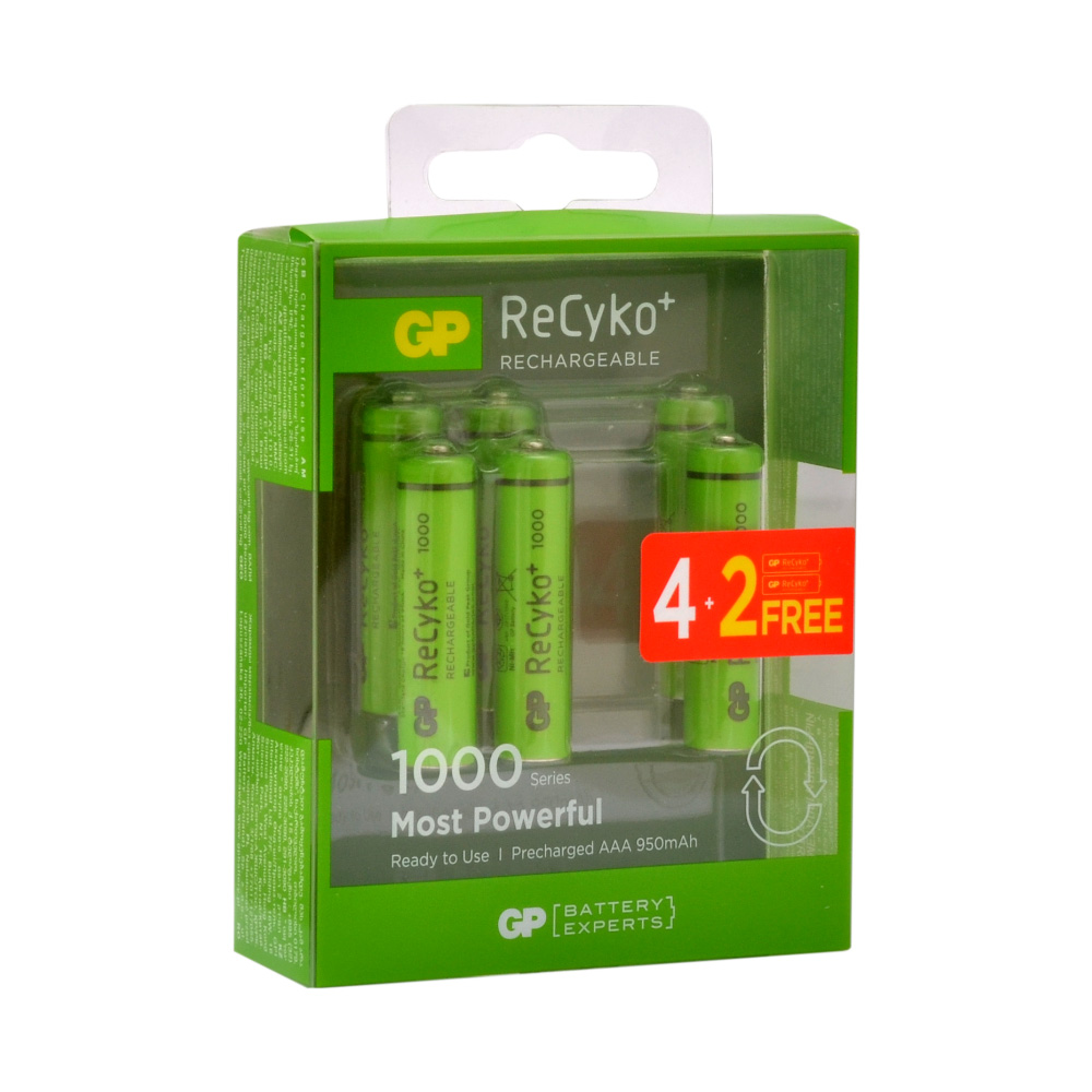 GP%20ReCyko%20AAA%201000%20Series%20950%20mAh%20Şarjlı%20İnce%20Kalem%20Pil%206lı