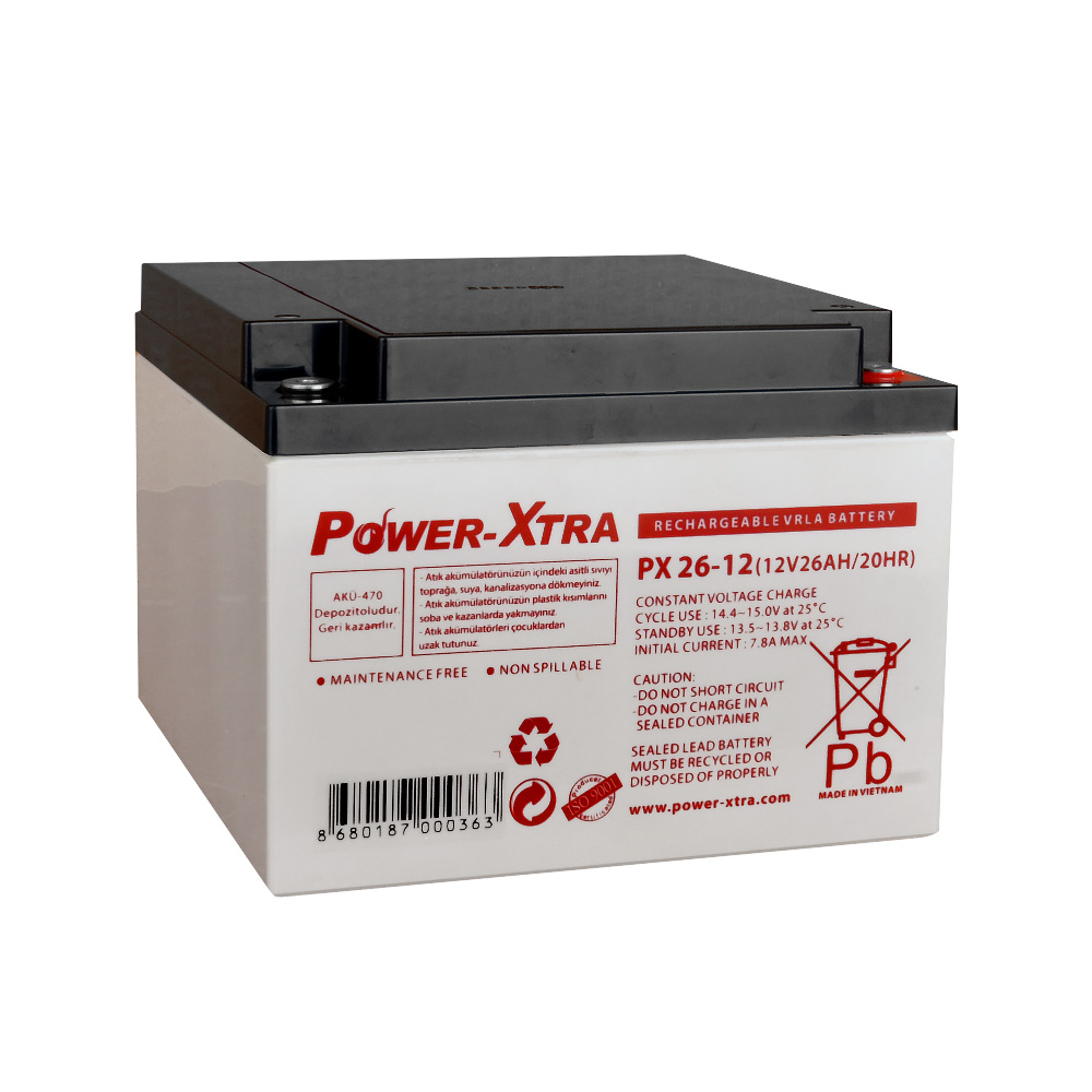 Power-Xtra%20PX26-12%20-%2012V%2026%20Ah%20Bakımsız%20Kuru%20Akü%20-%20F3%20-%20(M5%20Bolts)