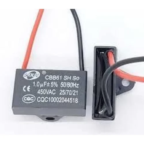 1UF 450VAC CBB61 KABLOLU KUTLU DAİMİ KONDANSATÖR