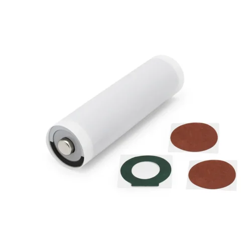 1S/P Dik x 18650 Pil Shrink Beyaz + Kapak + (+) Kutup Emniyet Oringi (5 Set)