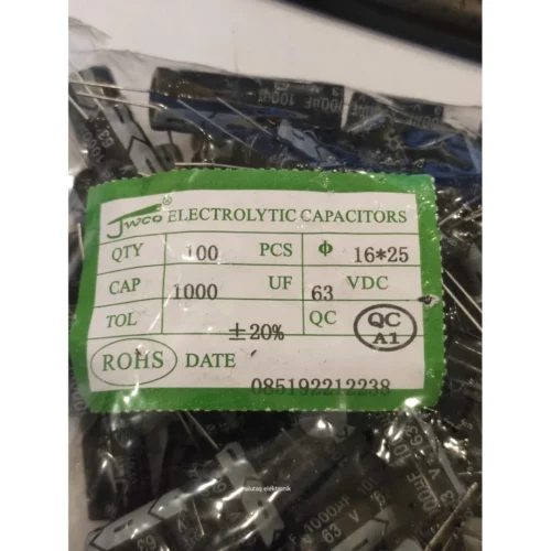 10 ADET - 1000UF 63V 105C 16X25 ELEKTROLİTİK ALÜMİNYUM KONDANSATÖR