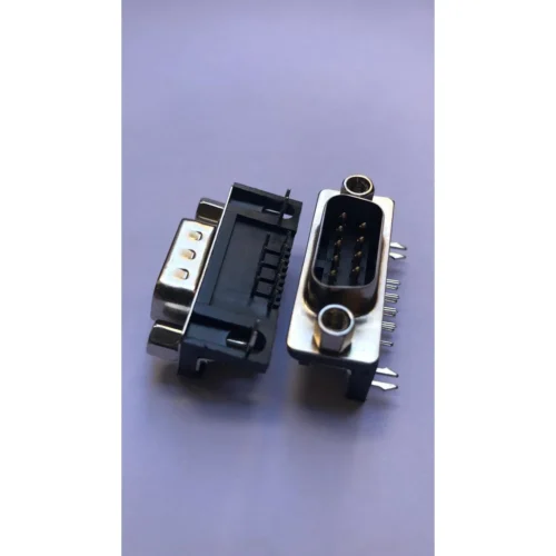 1037 9 Pin Lehim Tipi 9M Erkek 90C / 90 Derece D-SUB Konnektör
