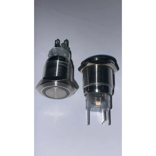 19MM KIRMIZI IŞIK LEDLİ PASLANMAZ ÇELİK GÖVDELİ ON-OFF KALICI METAL BUTON
