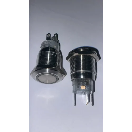 19MM TURUNCU IŞIK LEDLİ PASLANMAZ ÇELİK GÖVDELİ ON-OFF KALICI METAL BUTON