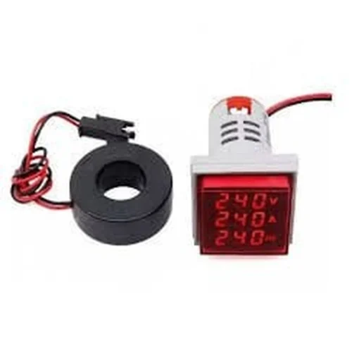22MM DİJİTAL AMPERMETRE - VOLTMETRE - HERZMETRE KARE