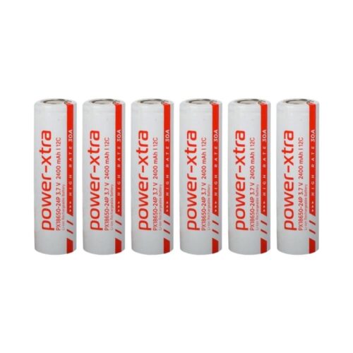Power-Xtra PX18650-24P - 3.7V 2400 Mah Li-ion Şarjlı Pil - 12C - 30A 6 Lı Paket