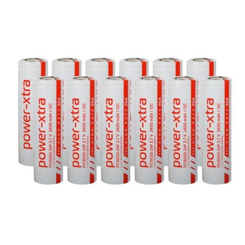 Power-Xtra PX18650-24P - 3.7V 2400 Mah Li-ion Şarjlı Pil - 12C - 30A 12 Li Paket