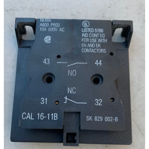 ABB SK829002-B, CAL16-11B, EK Serisi, Kontatörler İçin Yana Geçmeli Tip Yardımcı Kontak Blok, 1NA+1NK