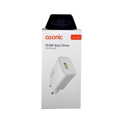 Asonic AS-X220 2.1A Beyaz Ev Şarj Adaptörü