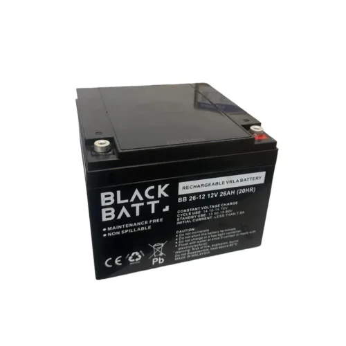 Blackbatt 12V 26 Ah Bakımsız Kuru Akü