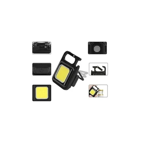 Cob Rechargeable Keychain Light Şarj Edilebilir Şarjlı Mini Mıknatıslı El Feneri Anahtarlık Tirbuşon