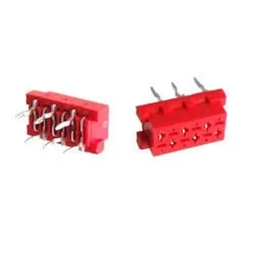 DS1015-04-06R6XB MICRO MATCH KONNEKTÖR THT V/T 6 PİN (2X3) 2.54MM DİŞİ KIRMIZI