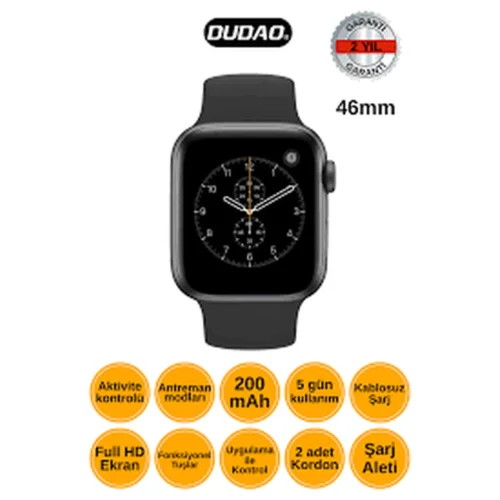 DUDAO W11 5.0 46MM AKILLI SAAT FULL HD EKRAN 200MAH BATARYA KABLOSUZ ŞARJ STRAP COLOR