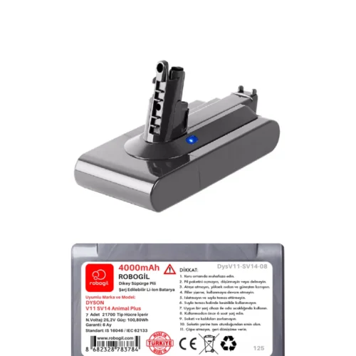 Dyson V11 SV14 Animal Plus 4000mAh Uyumlu Pil Paketi / Bataryası DysV11-SV14-08Sıra: 125