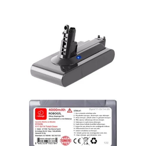 Dyson V11 SV14 Total Clean 4000mAh Uyumlu Pil Paketi / Bataryası DysV11-SV14-05Sıra: 122