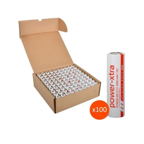 Power-Xtra PX18650-24P - 3.7V 2400 Mah Li-ion Şarjlı Pil - 12C - 30A 100 Lü Paket