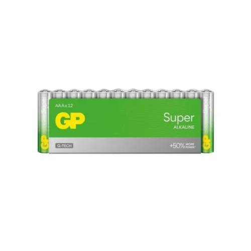 GP Super Alkaline - LR03 - AAA Size - İnce Kalem Boy Alkaline Pil - 12li Paket