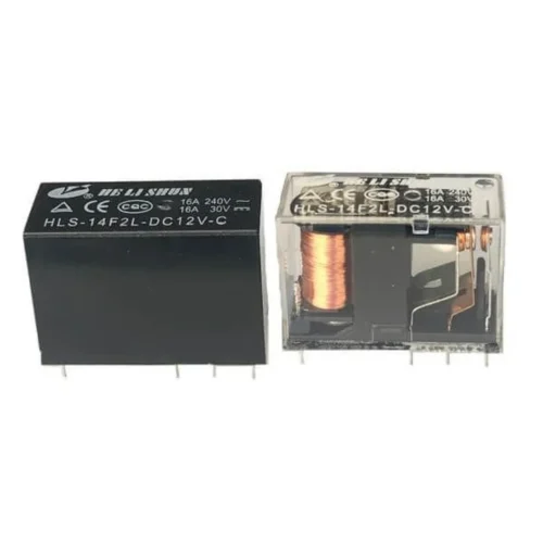 HLS-14F2L-DC12V-C 16A 12VDC 8 PİN TEK KONTAK ŞEFFAF PCB RÖLE