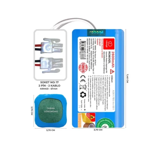 Irobat Queen 2600mAh Uyumlu Bataryası Robot Süpürge Pili Li-ion Yedek Pil Paketi A2617BS-Iro-001