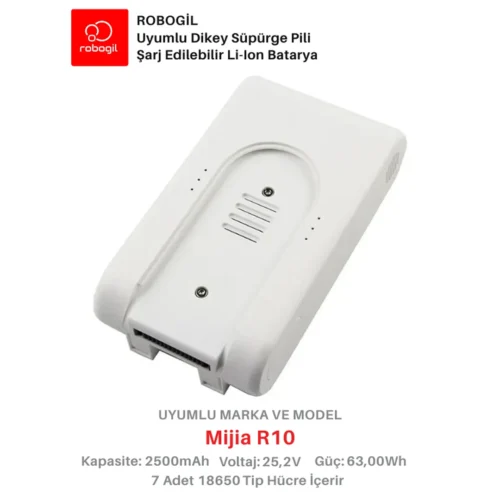 Mijia R10 White Handheld Cordless Vacuum 2500mAh Uyumlu Bataryası Dikey Süpürge Pili Li-ion Yedek Pil Paketi MijR10-W-01