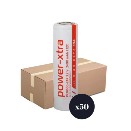 Power-Xtra PX18650-24P - 3.7V 2400 Mah Li-ion Şarjlı Pil - 12C - 30A 50 Li Paket