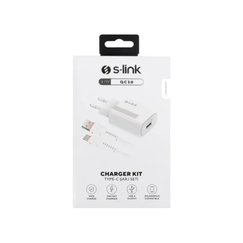 S-link SL-EC40T Type-C Kablolu 5V 2400MA Şarj Adaptörü