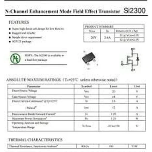 SI2300DS N-Channel 30 V (D-S) MOSFET