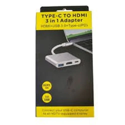 TYPE-C TO HDTV 3 İN 1 ADAPTER HDTV + USB 3.0 + TYPE-C(PD) HDTV 4K