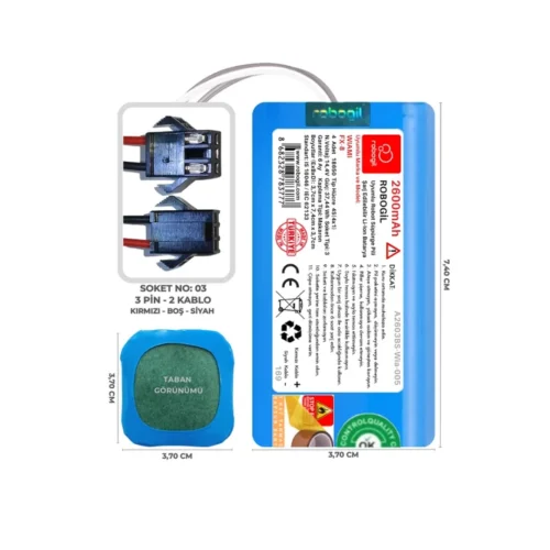 Wiami FX-8 2600mAh Uyumlu Bataryası Robot Süpürge Pili Li-ion Yedek Pil Paketi A2603BS-Wia-005