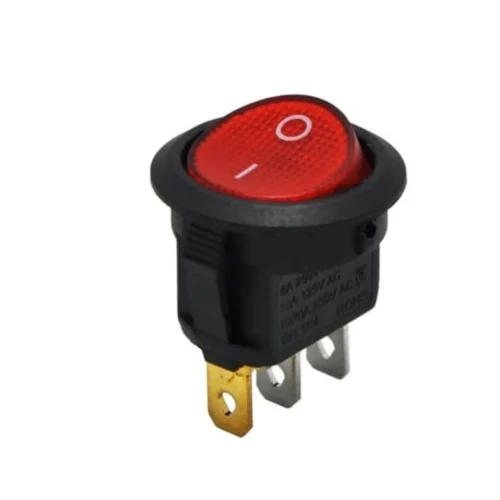 YUVARLAK IŞIKLI ANAHTAR KIRMIZI 12VOLT
