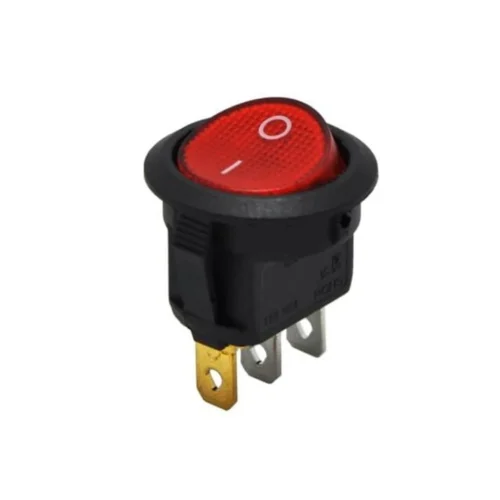 YUVARLAK IŞIKLI ANAHTAR KIRMIZI 220VOLT